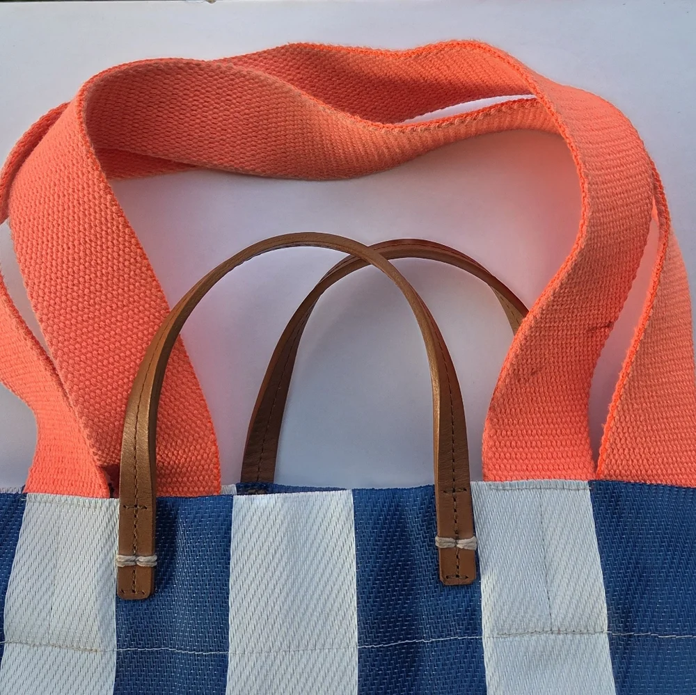 Clare V. Beach Tote Azul Shell No Clutch Rare - Picture 9 of 16